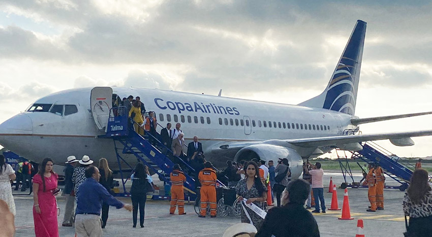 El pódium del histórico vuelo…